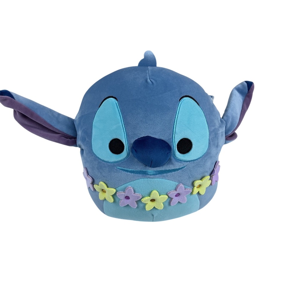 Disney Squishmallows Stitch Plush with Flower Lei Aloha Ohana -‎ 10 inch